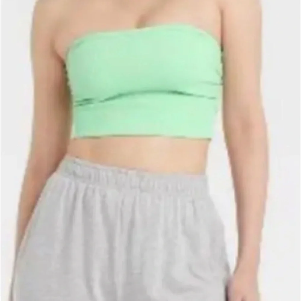 Closie Mint Green Ruche and Ribbed Removable Straps Bandeau Tube Top SKU0522,